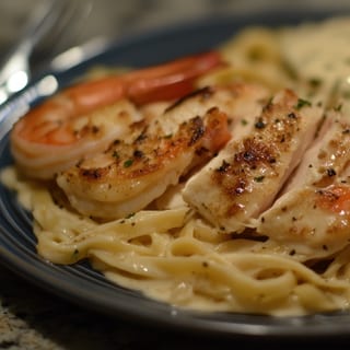 Chicken and Shrimp Alfredo